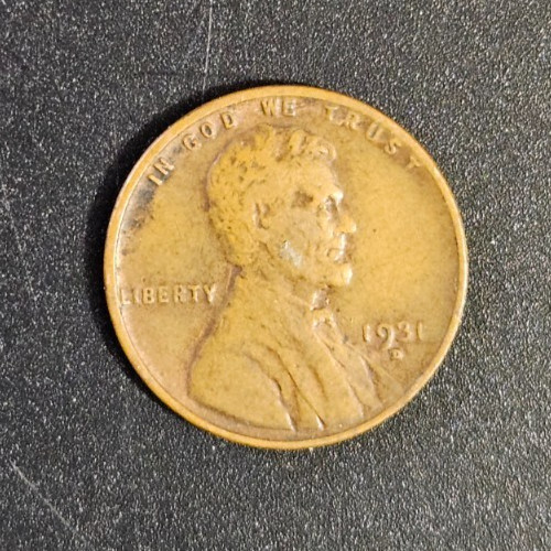 1931 D Wheat One Cent 1c Coin #AB845