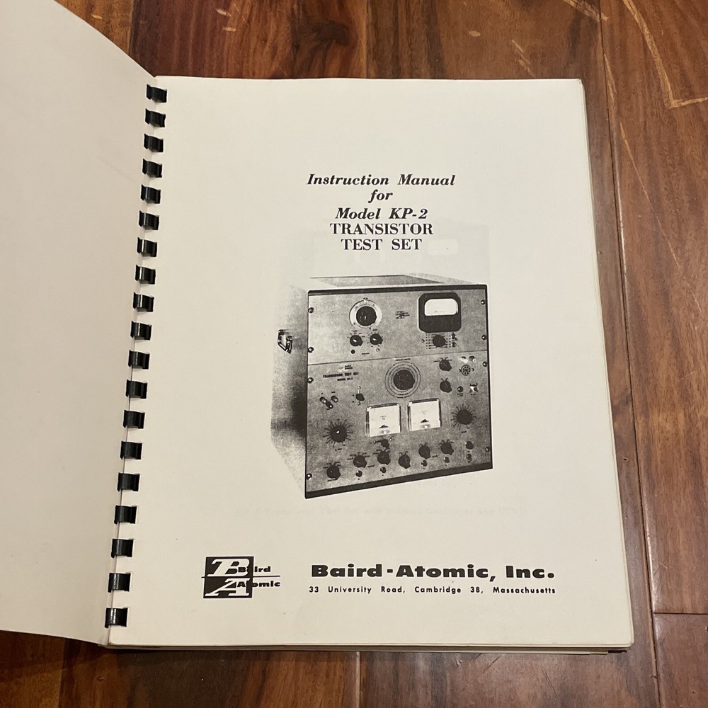 Baird-Atomic Model KP-2 Transistor Test Set Instruction Manual