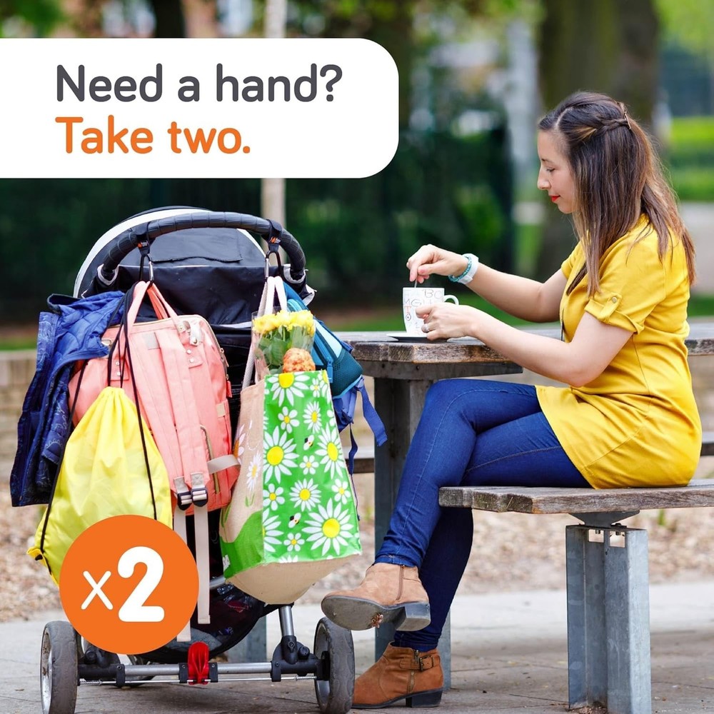 Universal Stroller Clips 2-Pack with 11 lb Capacity - Essential for Parents