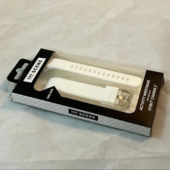 End Scene Fitbit Charge 2 Wristband Activity White Adjustable Unisex Neutral