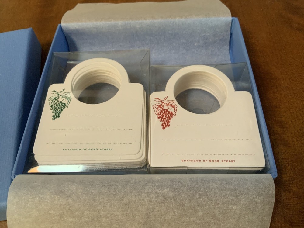 Smythson Wine Bottle Tags, NWT