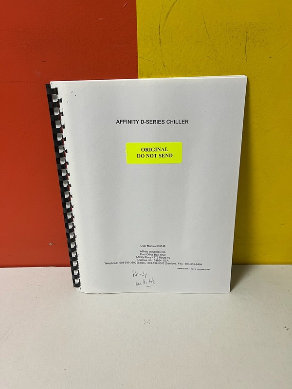 Affinity D-Series D-Series Chiller User Manual