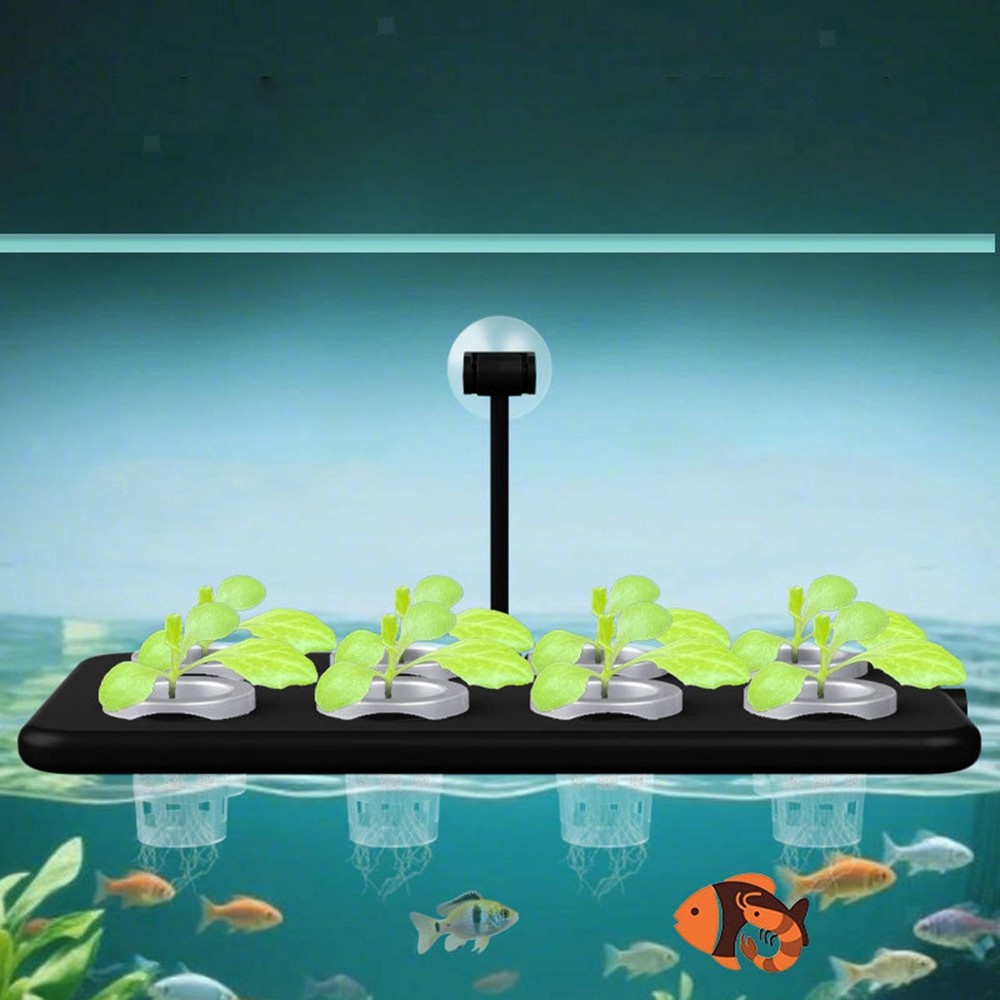 Fish Tank Hydroponic Floating Planter Kit with Suction Cup Simple Assembly for