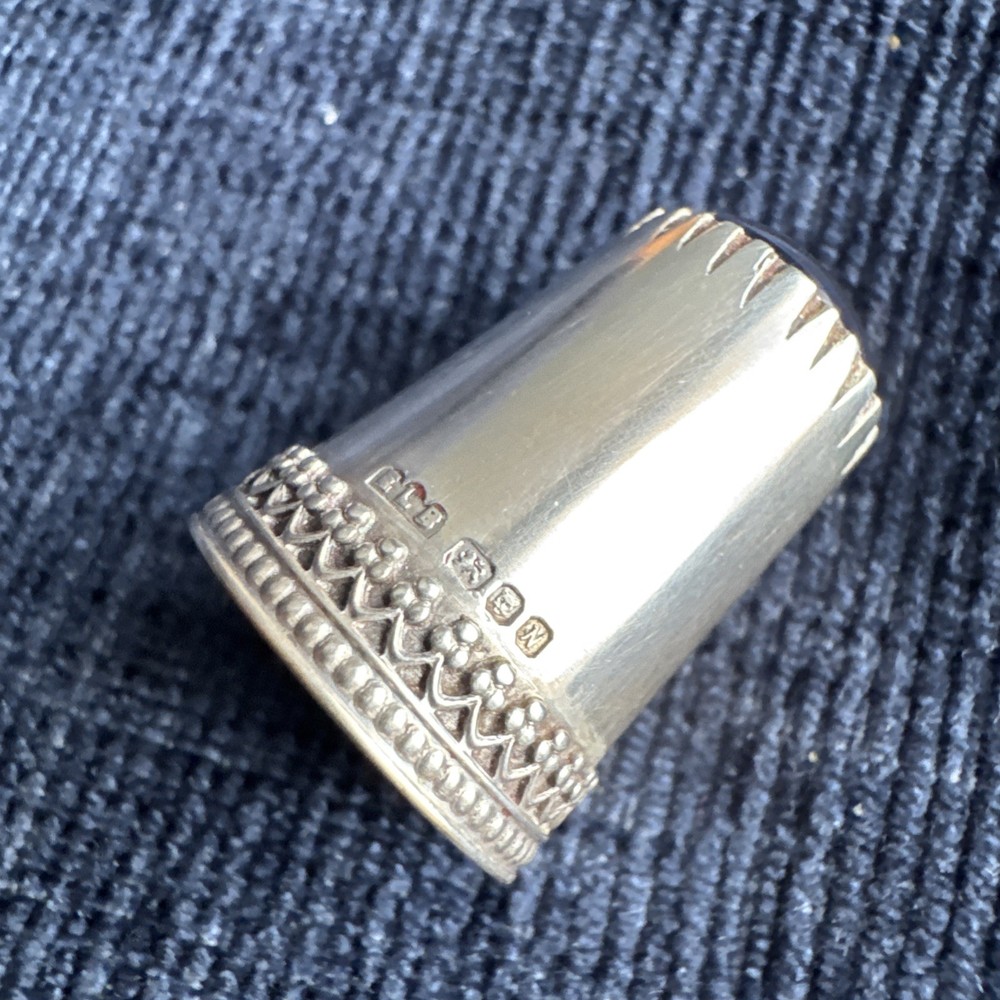 vintage sterling silver millefiori thimble