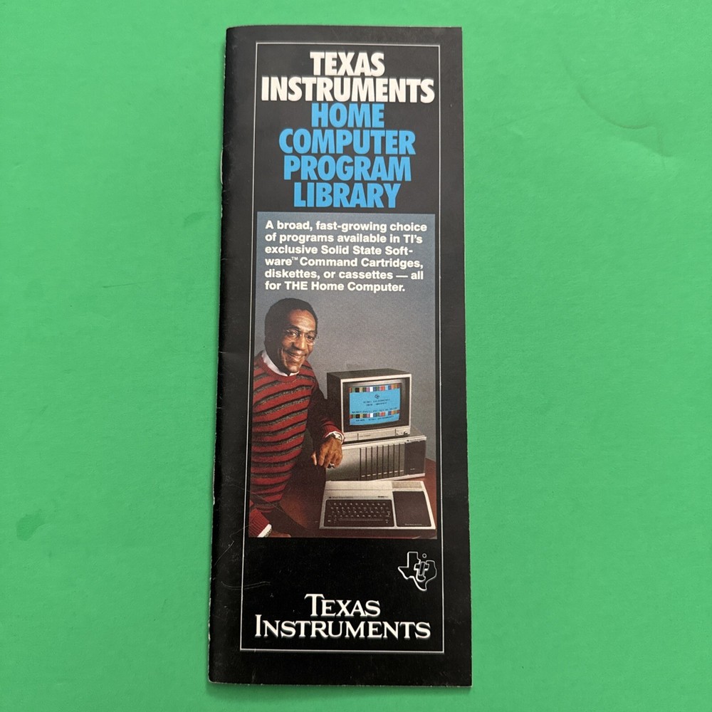 1982 Texas Instruments Home Computer Program Library Bill Cosby Promo Brochure