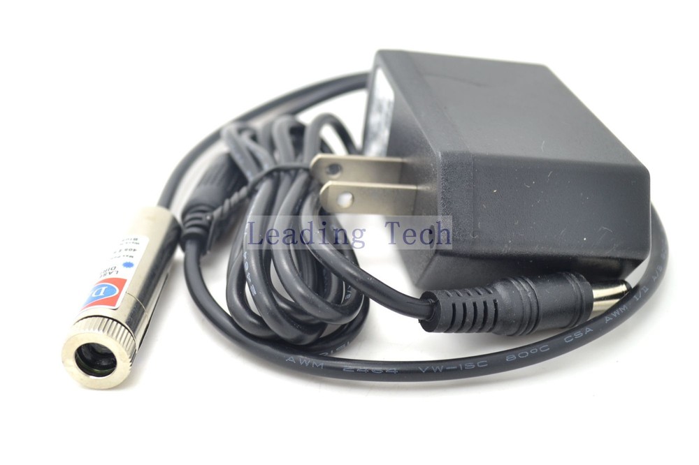 405nm Violet Blue Laser Module Dot Diode Focusable 100mW with AC EU Adapter