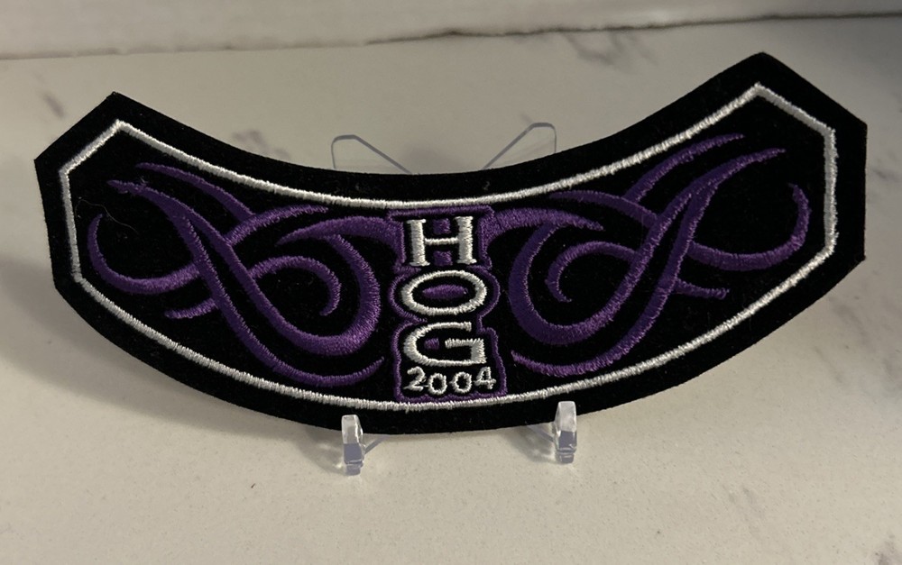 2004 Hog Rocker Patch Harley Owners Group Black And Purple Uniform Patch