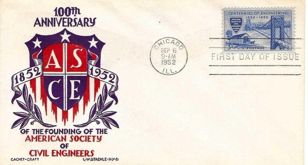Engineering Centennial #1012 FDC CC/Staehle Cachet M6106