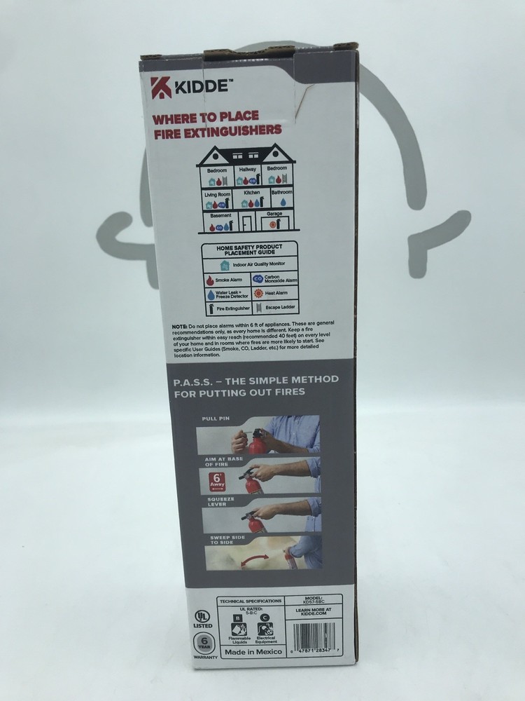 Kidde Fire Extinguisher for Vehicles, Cars, Single Use 5BC Basic 5