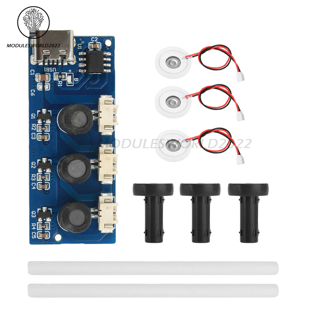 3 Nozzle Humidifier DIY Kit Ultrasonic Mist Maker Atomizing Module Circuit Board