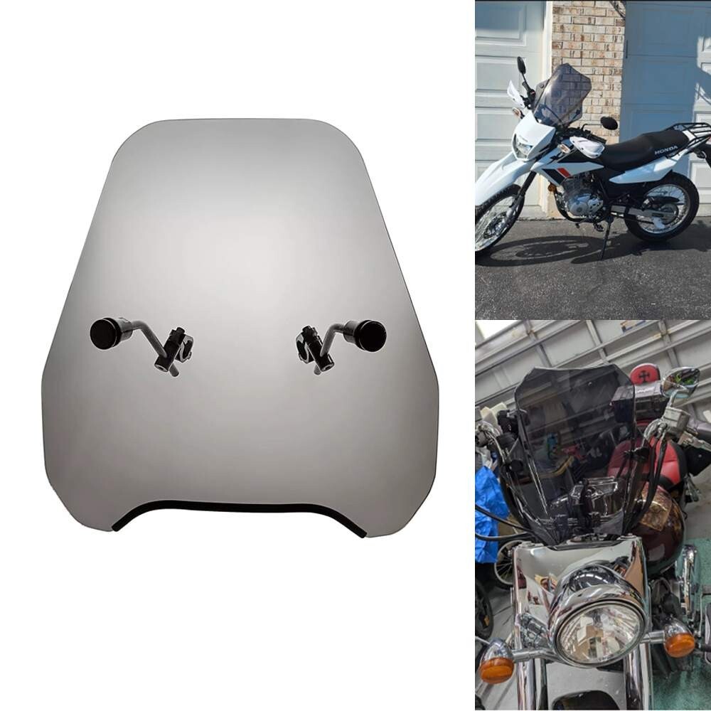 15'' Motorcycle Front Windshield Smoke Windscreen Universal For Harley