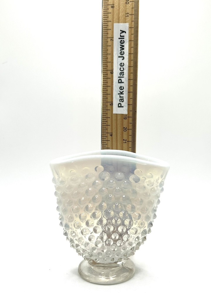 Hobnail Clear Iridescent Vase