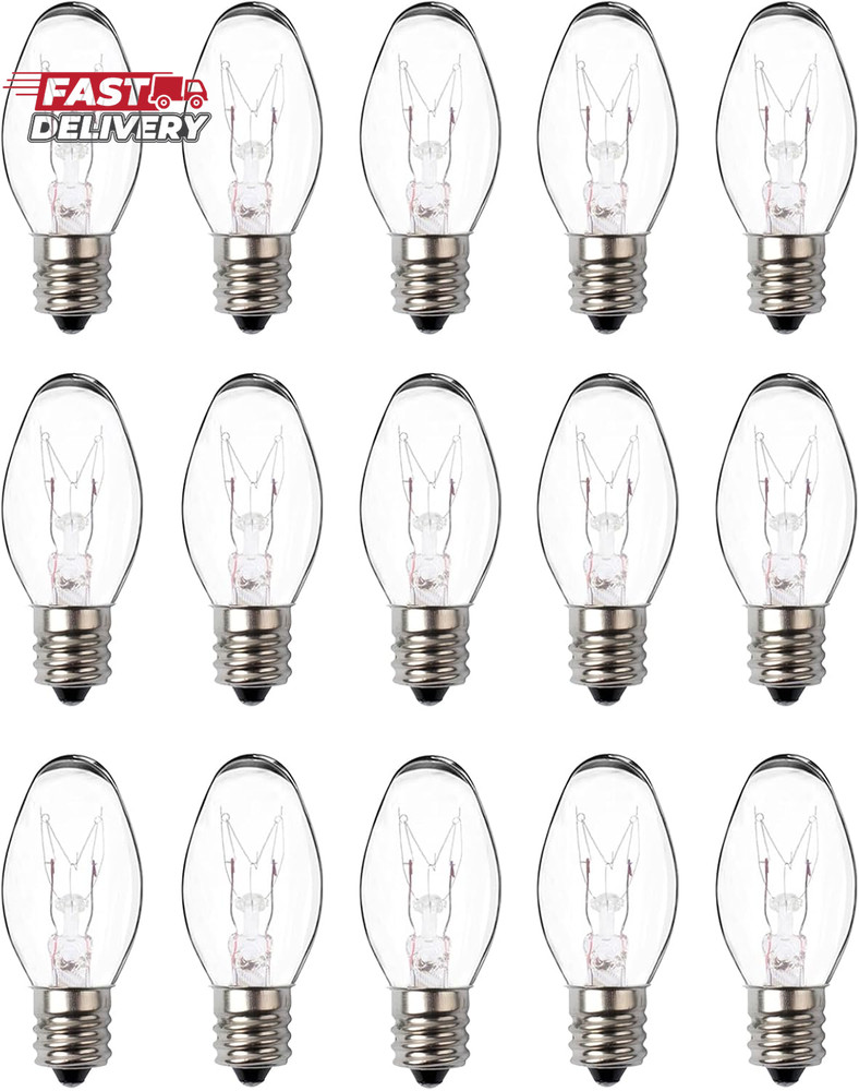 7 Watt Night Light Bulb Warm White Replacement Bulbs - E12 Window Candle Light B