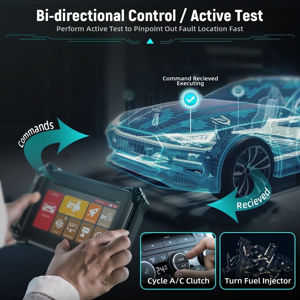 ANCEL V6 OBD2 Scanner Bi-directional Scan Tool All System Diagnostic Active Test
