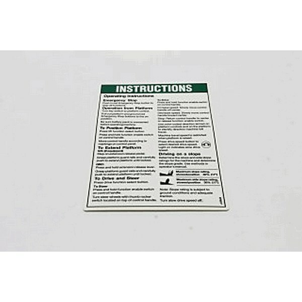 Genie 97831 Operating Inst Plat Gr Decal