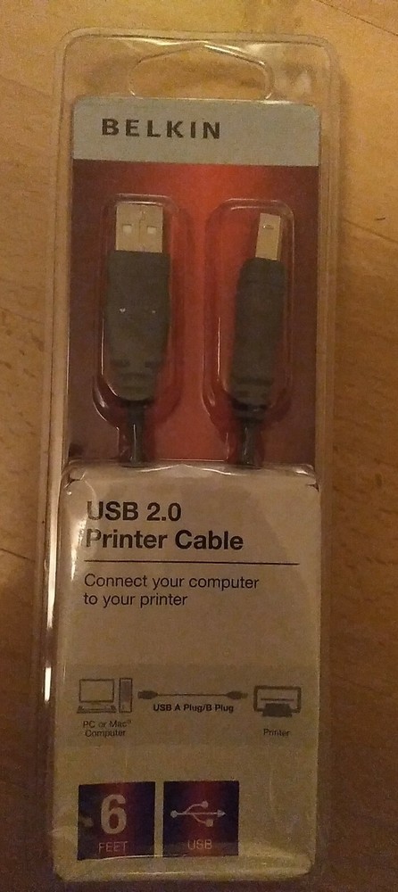 Belkin USB 2.0 printer cable Computer To Printer 6 Feet for PC or MAC