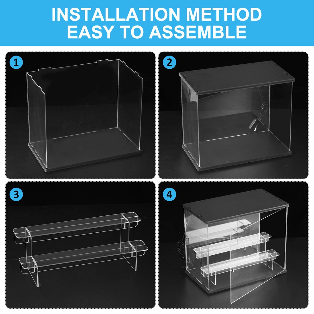 3 Tier Acrylic Display Case Transparent Dustproof Showcase Display Boxes