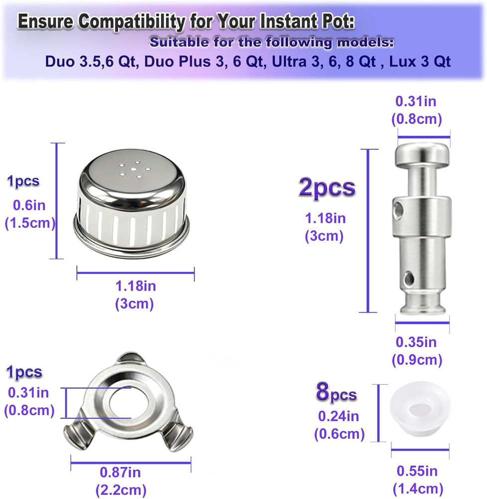 12 Pcs Float Valve Seal for Instant Pot, Replacement Gaskets & Anti-Block Shield