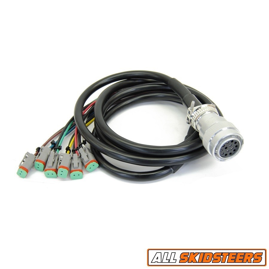 Skid Steer Aux Control Harness 8' - 6 Function Deutsch 14 Pin Connector