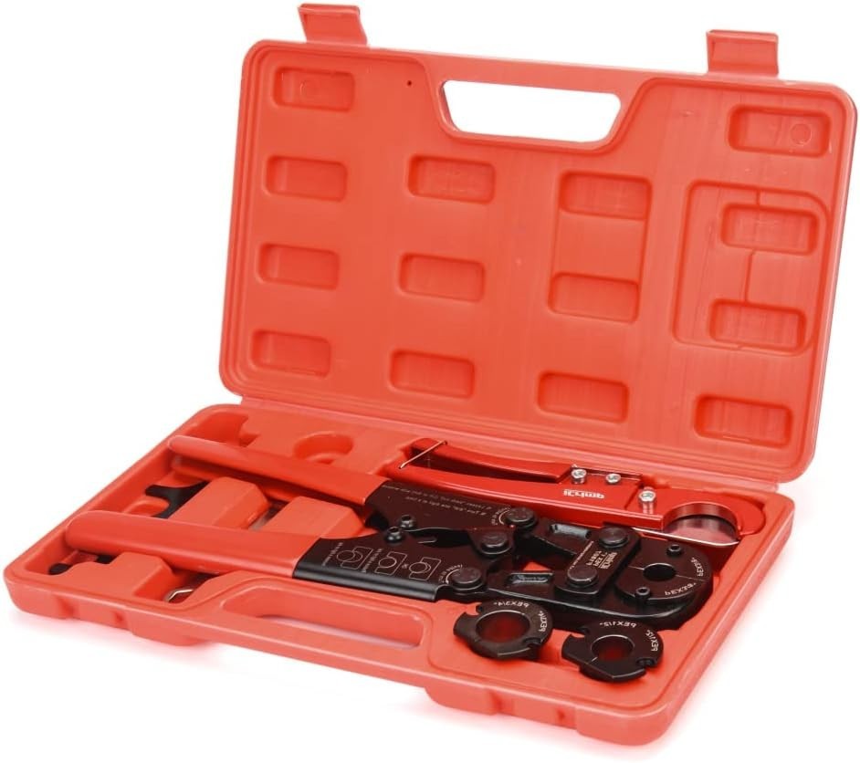 Durable PEX Crimping Tool with 3 Die Sets & Ergonomic Handle - 1 Inch Capacity