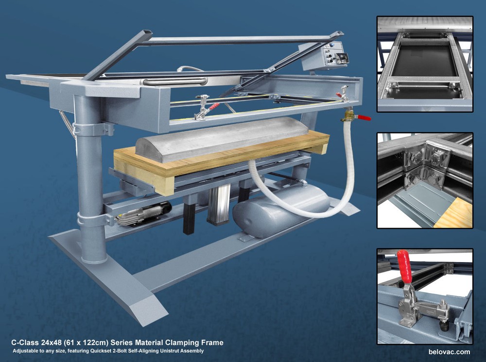 24"x 48" Belovac Vacuum thermoforming machine