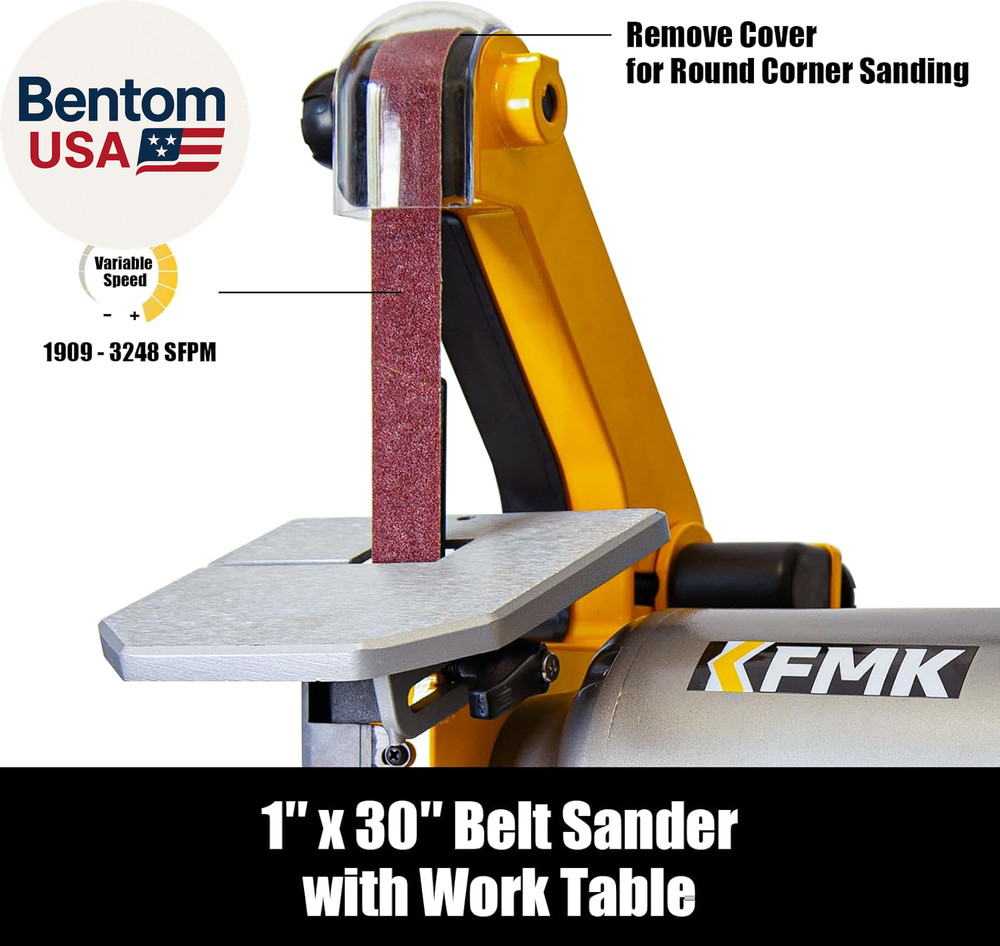 Variable Speed 1" X 30" Belt & 6" Disc Sander Combo, 3/4 HP Direct-Drive Motor,