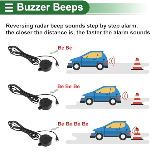 Universal Car Auto Vehicle Reverse Backup Radar System Reverse Parking Red