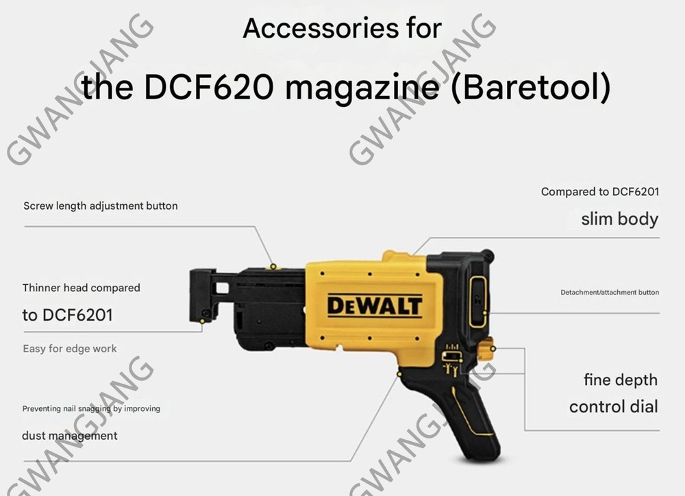 Dewalt DCF6202 Collated Drywall Screw Gun Attachment Tools For DCF620 Bare Tool