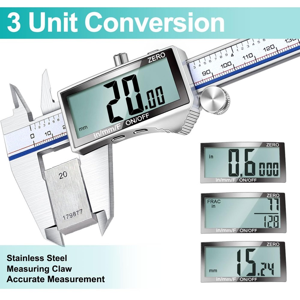 Digital Caliper Caliper Measuring Tool with Large LCD Screen Micrometer Calip...
