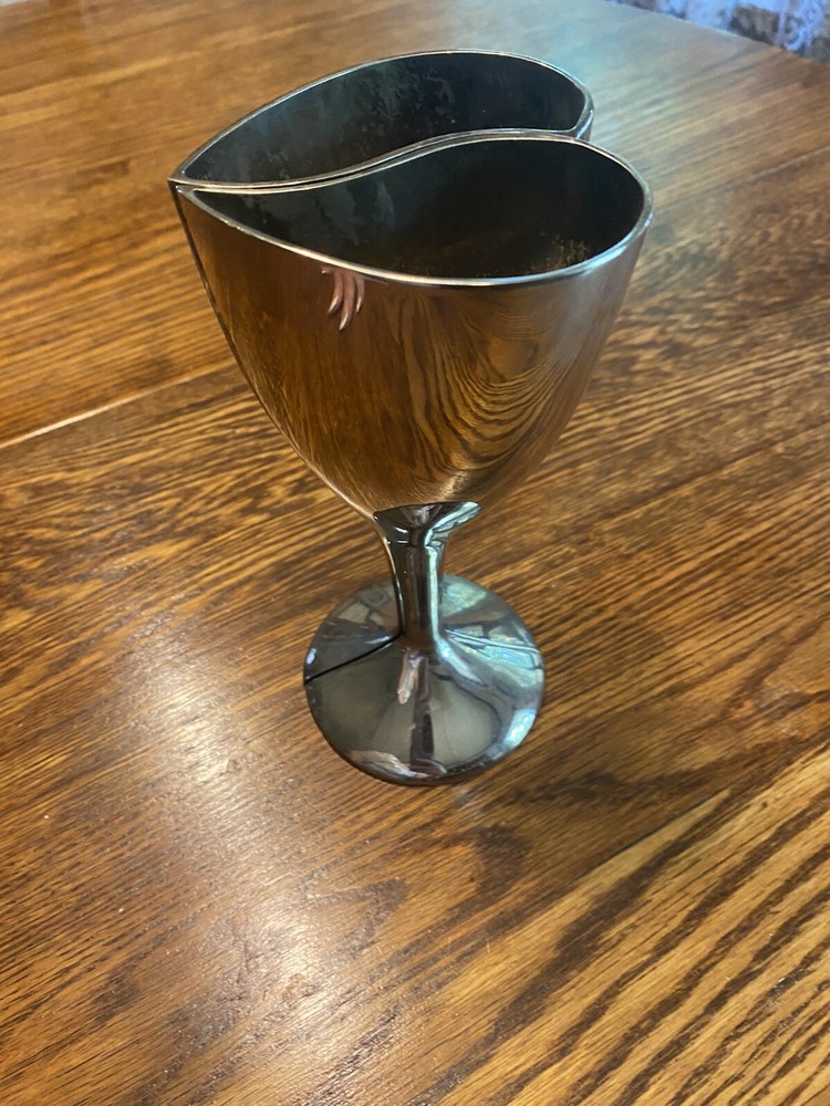 Wedding Toast- Split Heart Silverplate Goblets