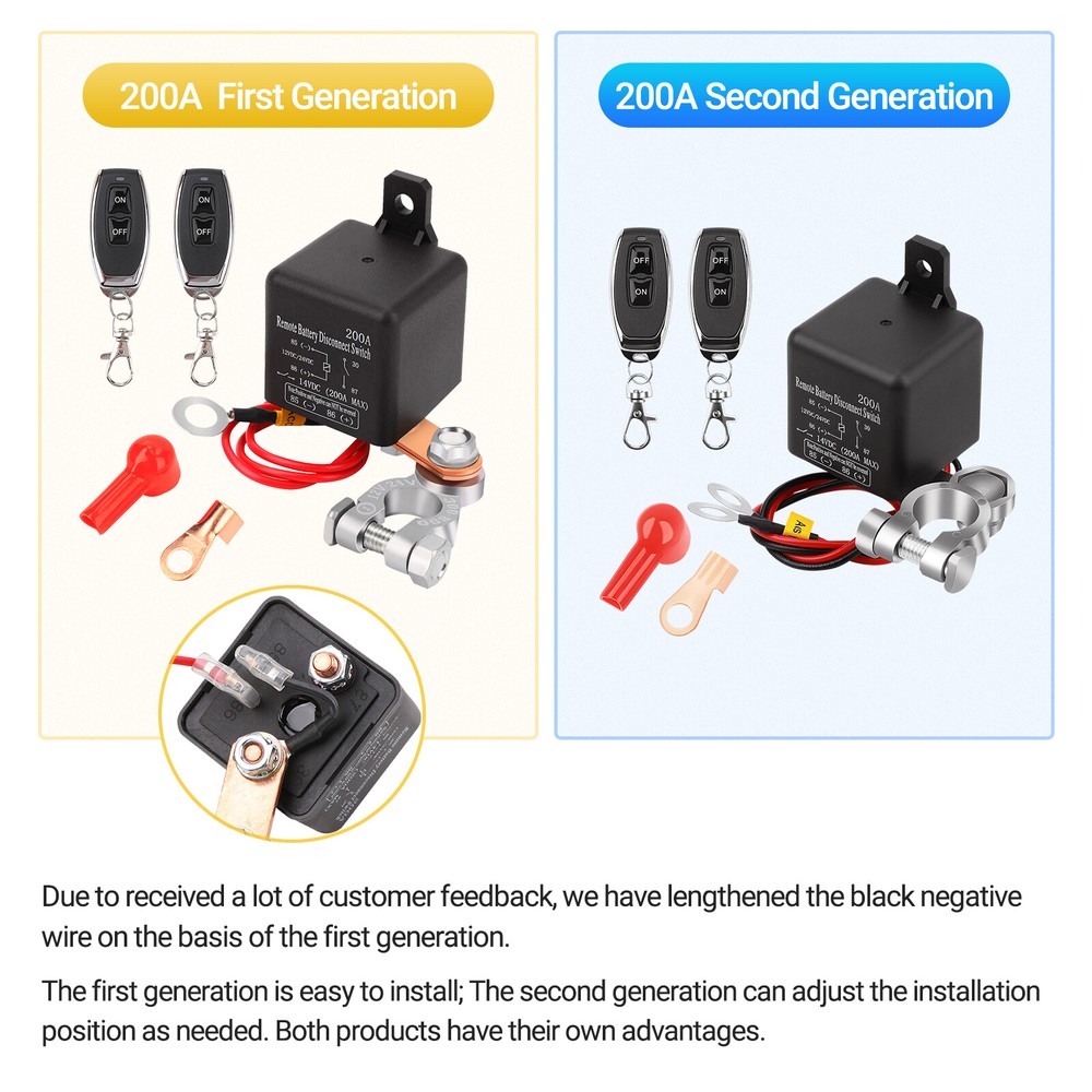 Car Battery Switch Disconnect Power Kill Master Isolator Cut Off Remote Control