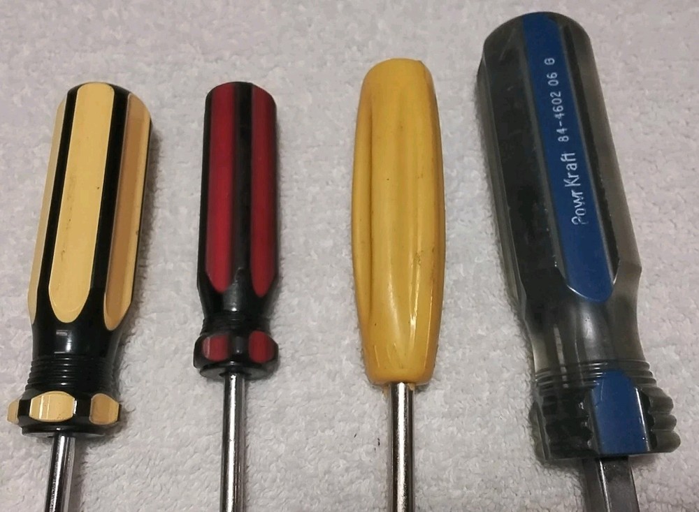 6pc ASSORTED SIZES & BRANDS PHILLIPS & SLOTTED SCREWDRIVER HANDLE SET