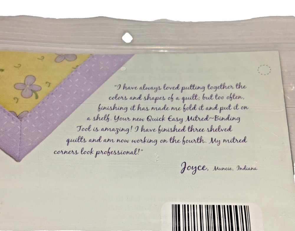 Quick Easy Mitered Binding Quilting Tool Ruler