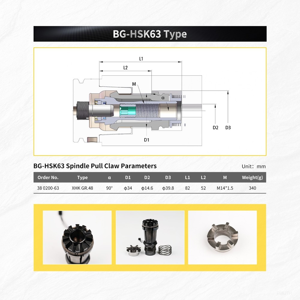 SFX OT-HSK100 K Type Spindle Pull Claw CNC Machine Tool for Pull Stud