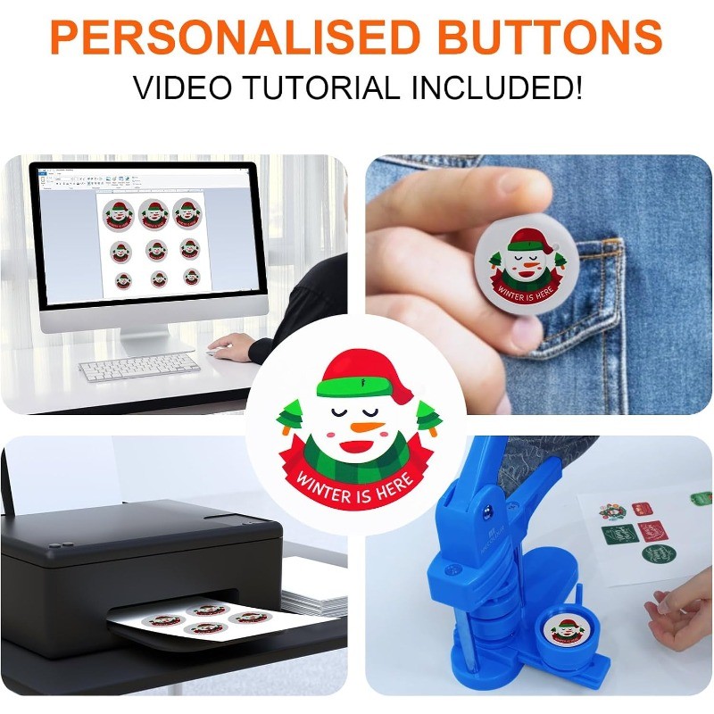Button Maker Machine Multiple Sizes 1.26+1.73+2.28 inch Pin Maker Machine