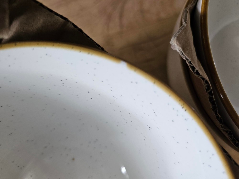 4 PACK - 6" Cereal Bowls - Over&Back Options Dinnerware Stoneware Speckled White