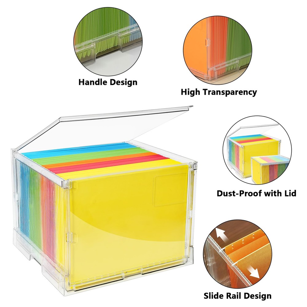 MUKAI File Box Organizer, Hanging Folder Storage Boxes, File Folder Organizer wi