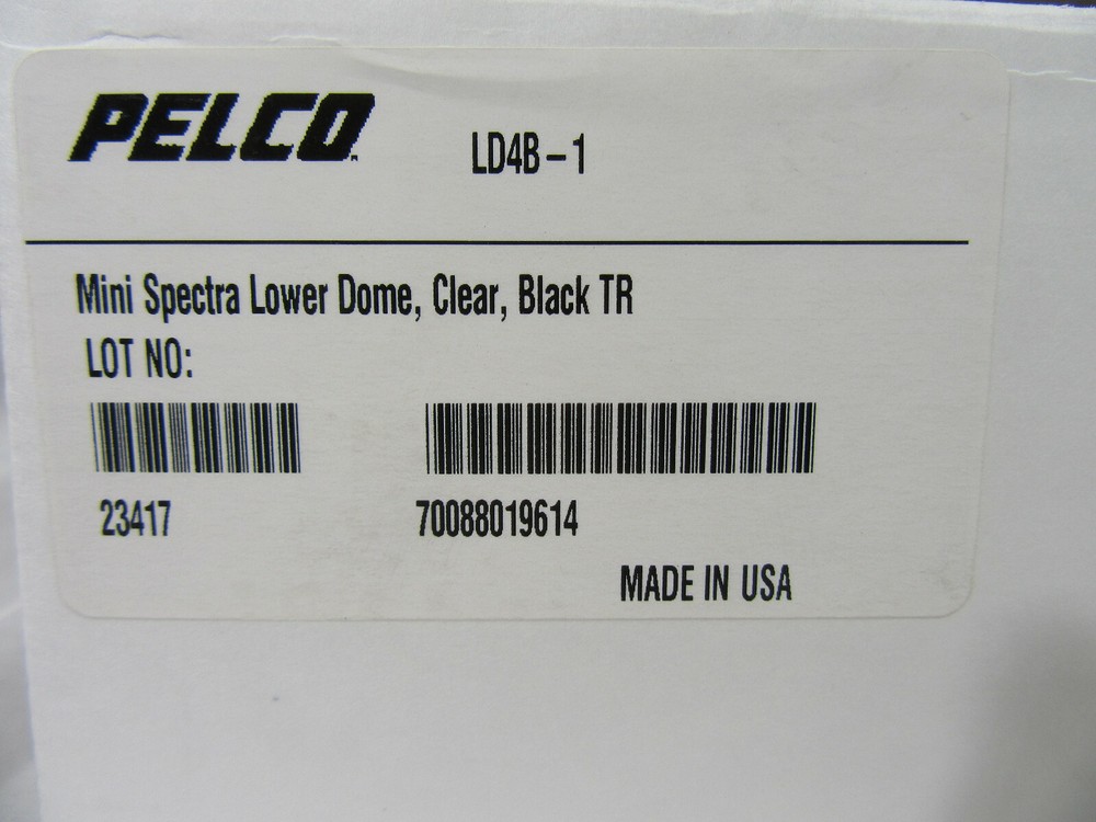 PELCO LD4B-1 MINI SPECTRA LOWER DOME CLEAR W/ BLACK TRIM