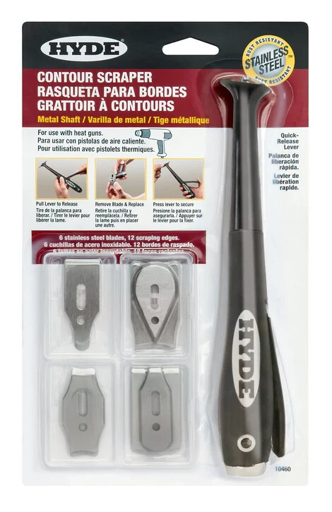 Hyde Tools: Heat-Safe Contour Scraper w/6 Blades