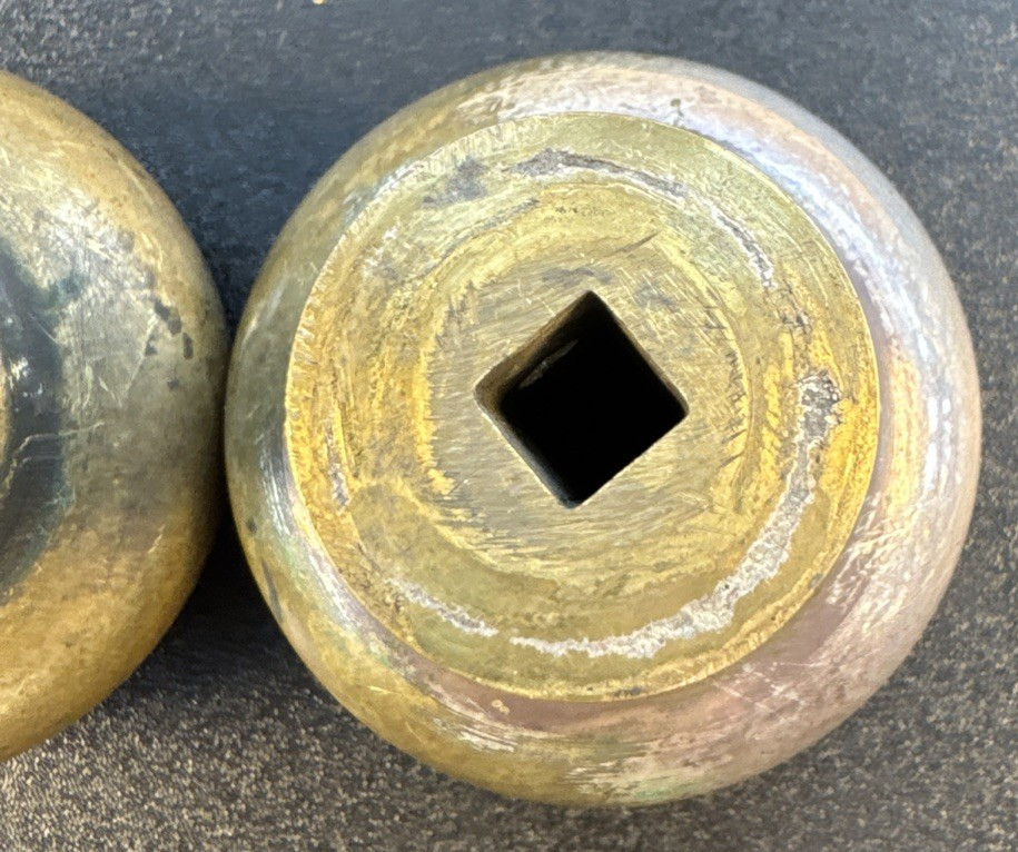 Pair Antique Passage Door Knobs 2-1/4”