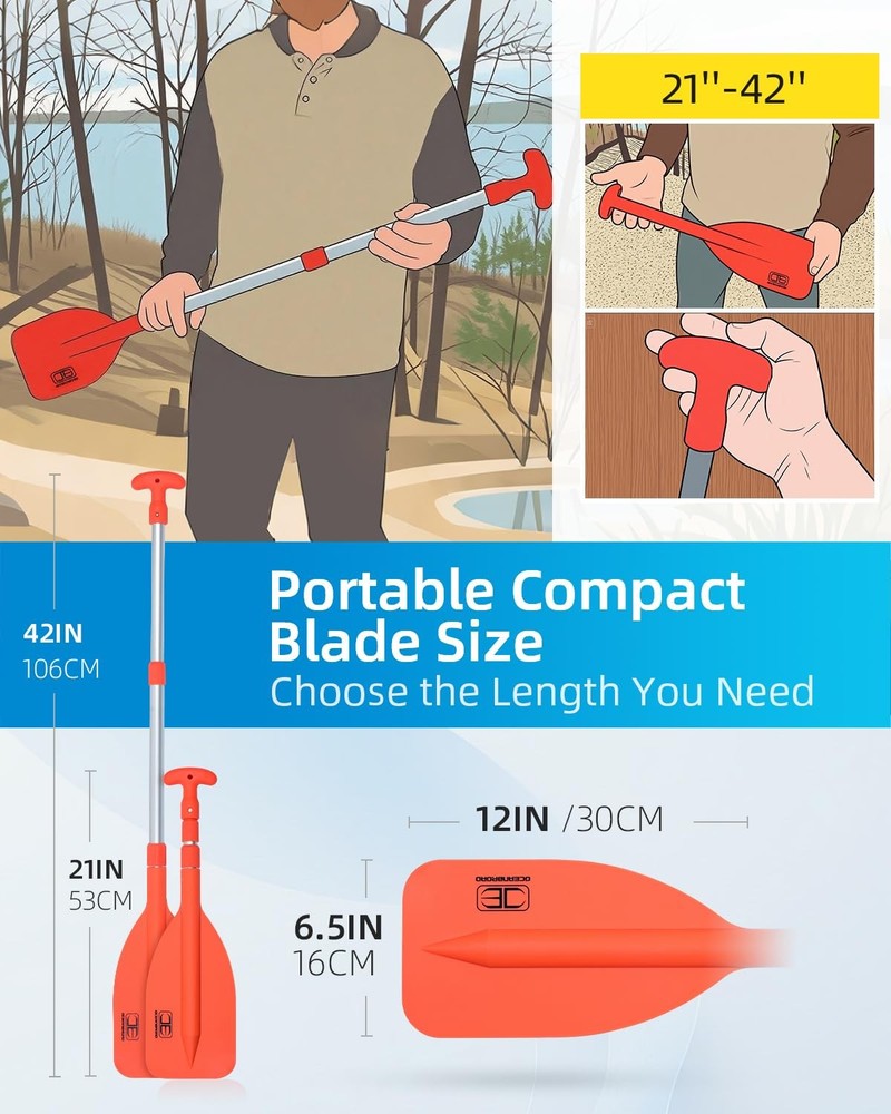 Telescoping Emergency Paddle 21''-42''（Assembling Required） Collapsible Paddl...