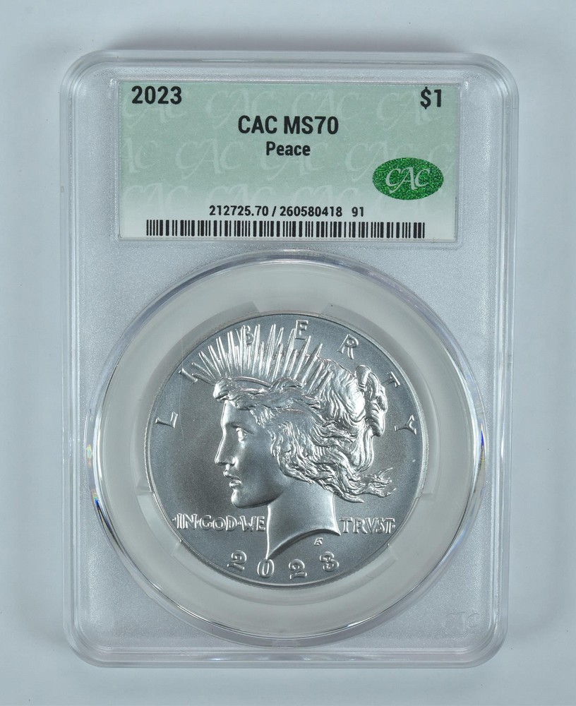 2023 Peace Silver Dollar MS70 CAC CACg