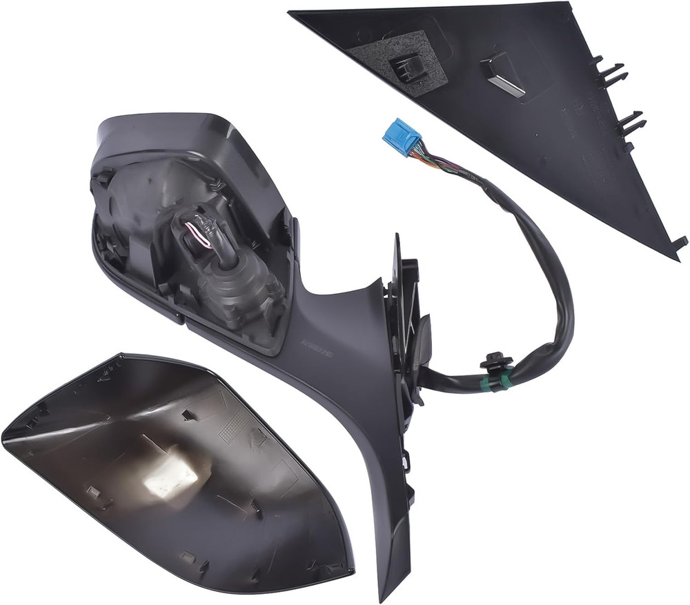 Right Passenger Side Mirror Heated Power Fold Black Plastic Replacement for Tesl