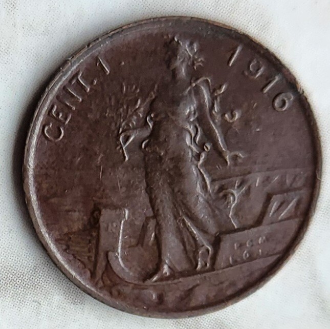 •1916•ITALY•1 CENTESIMO•VF•