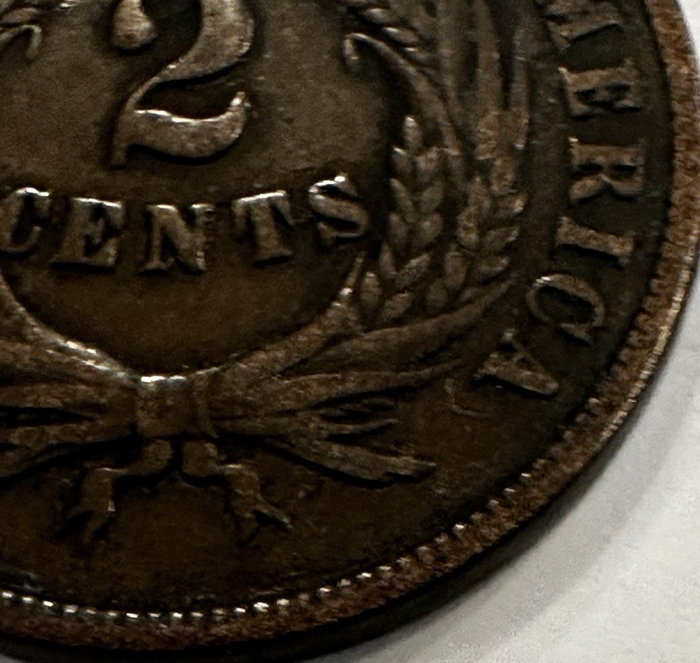 1864 two cent piece large motto LME
