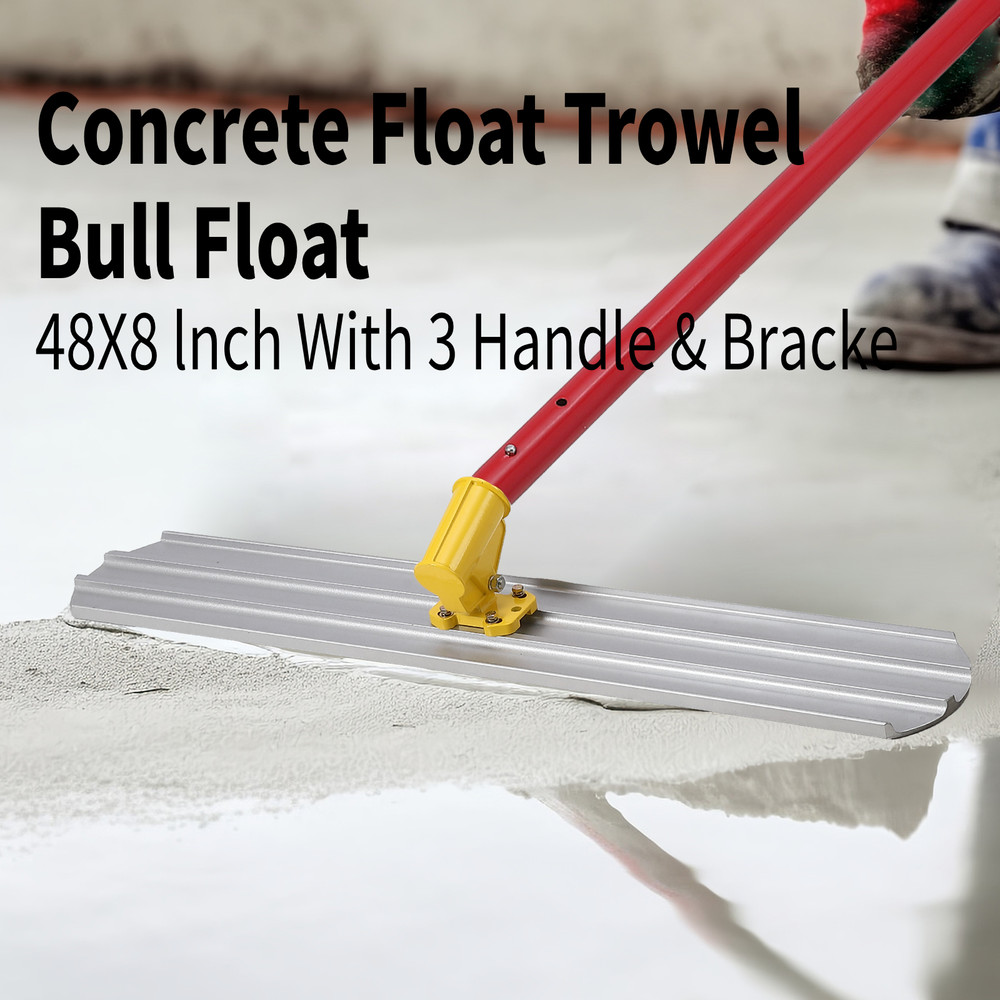 48x8" Bull Float Magnesium Concrete Float, Float Bracket Concrete Tools