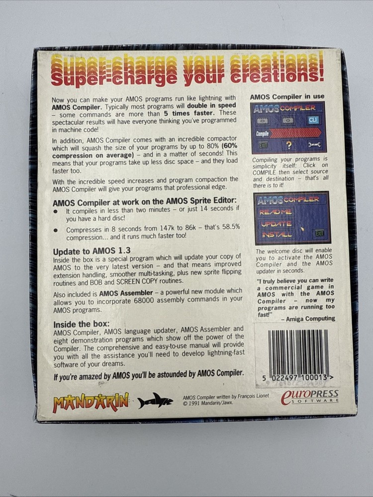 Mandarin AMOS Compiler Commodore Amiga Software, Complete