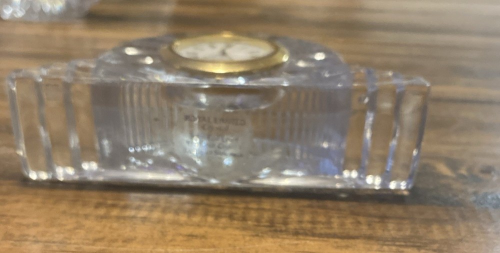 Vintage Crystal Clear Glass Clock Untested