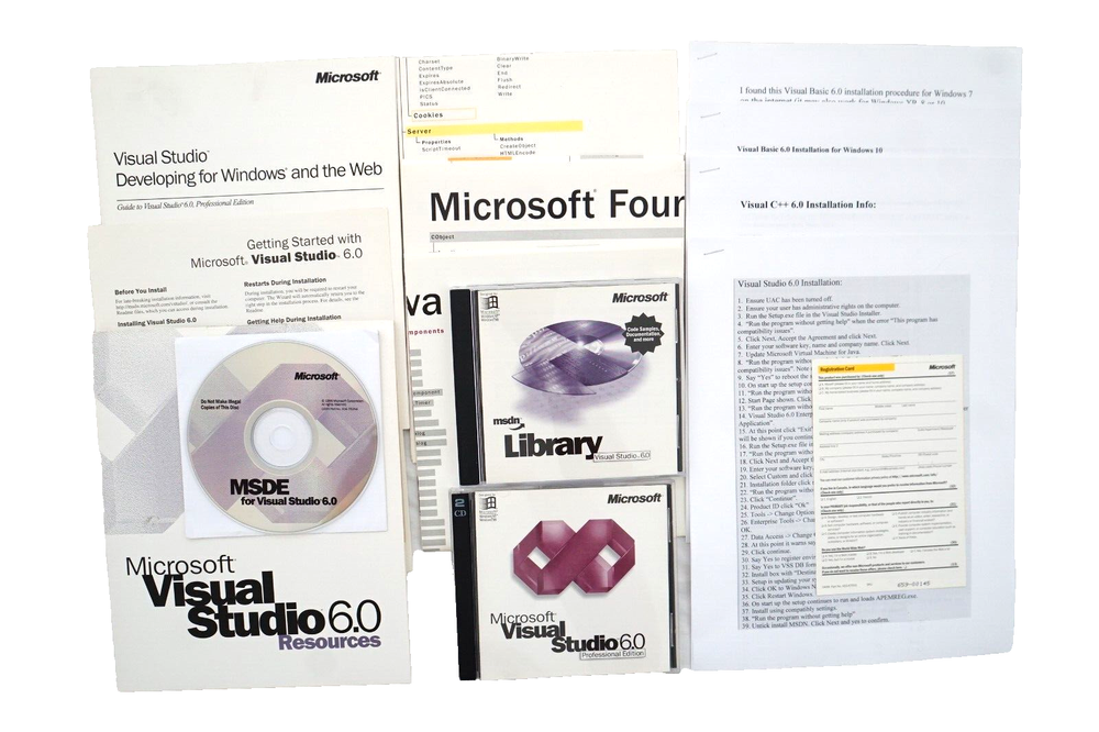 Microsoft Visual Studio Professional 6.0 UPGRADE or FULL VERSION WIN 95 thru 11