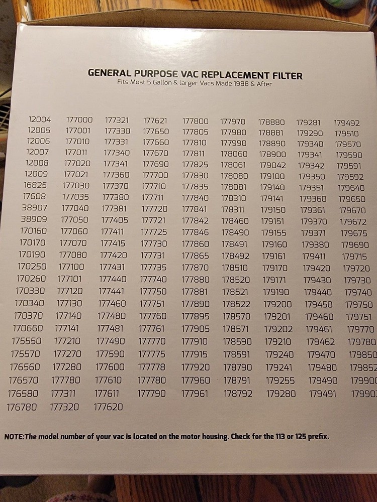 Super Air General Purpose Vac Replacement Filter